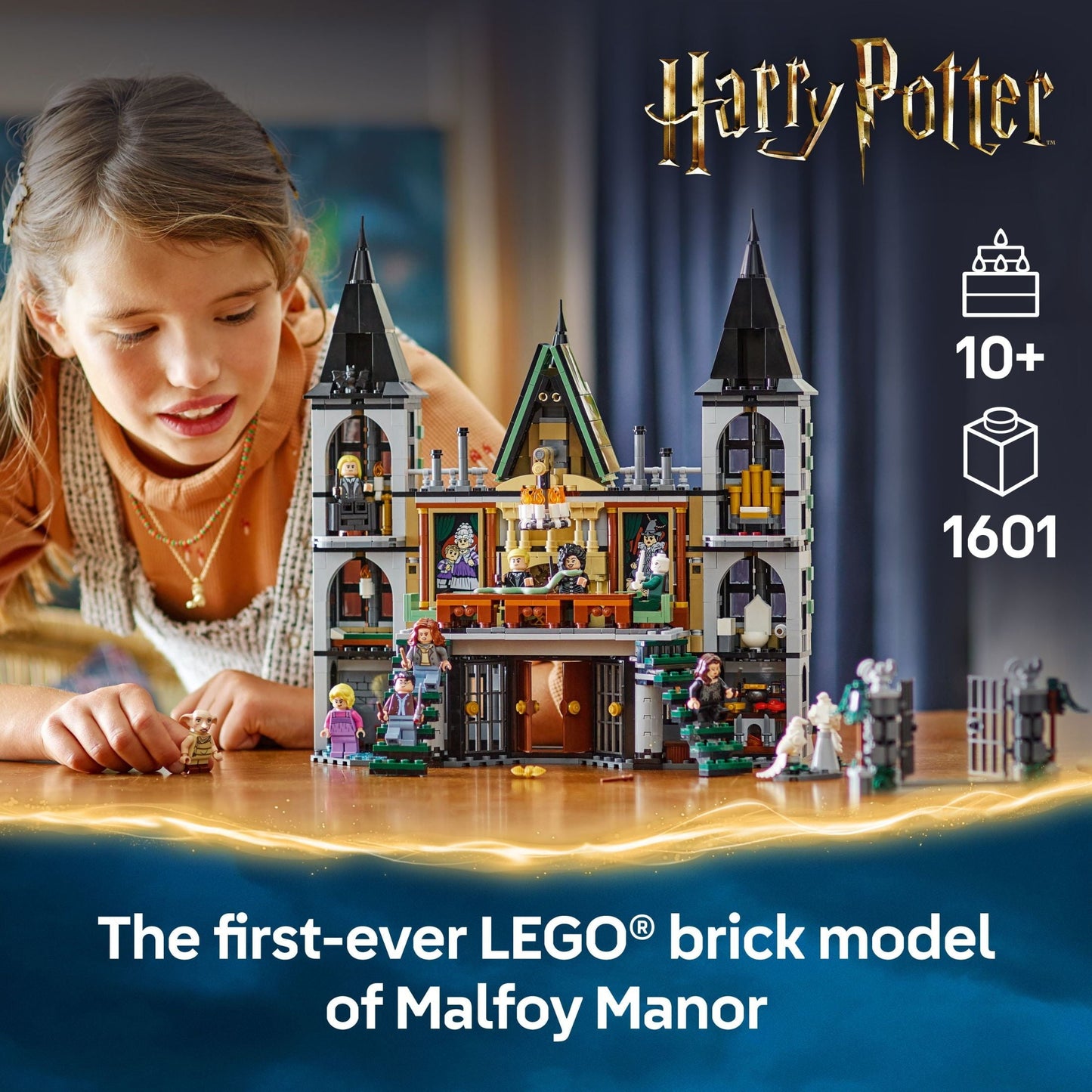LEGO Harry Potter Malfoy Manor Building Toy - Harry Potter Toy for Boys & Girls, Ages 10+ - Collectible Kids Toy for Fans - Includes 9 Minifigures - 76453