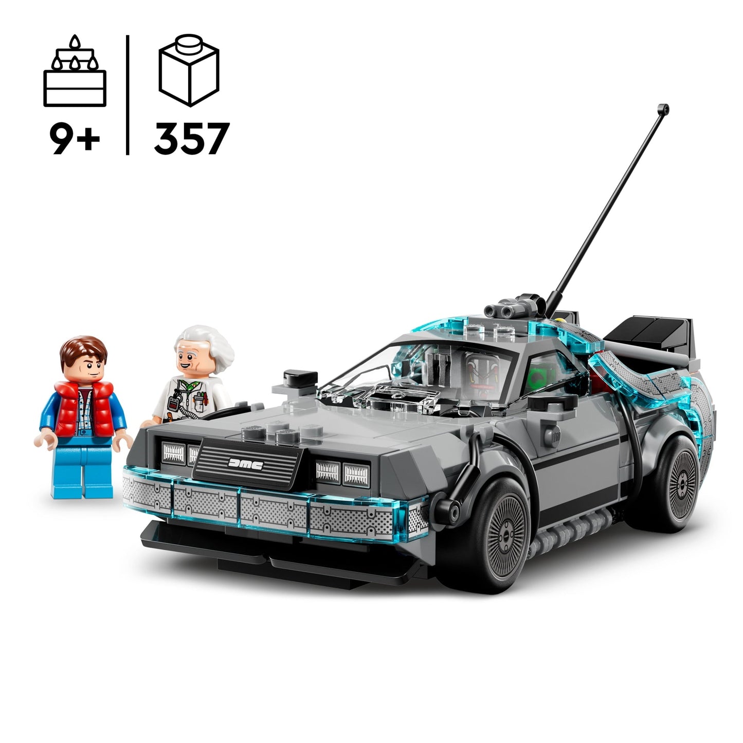 LEGO Speed Champions Time Machine from Back to the Future Building Toy for Kids - Pretend Play & Display Car Toy W/2 Build Modes for Boys & Girls, Ages 9+ - Gift Ideas for Birthdays & Fans - 77256