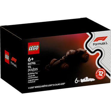 LEGO F1 Collectible Race Cars, 6 Pack - Building Set for Boys & Girls, Ages 6+ - Birthday Party Favor or Gift - Mystery Box W/ Surprise F1 Car Toys - Travel Toys for Kids - 66796