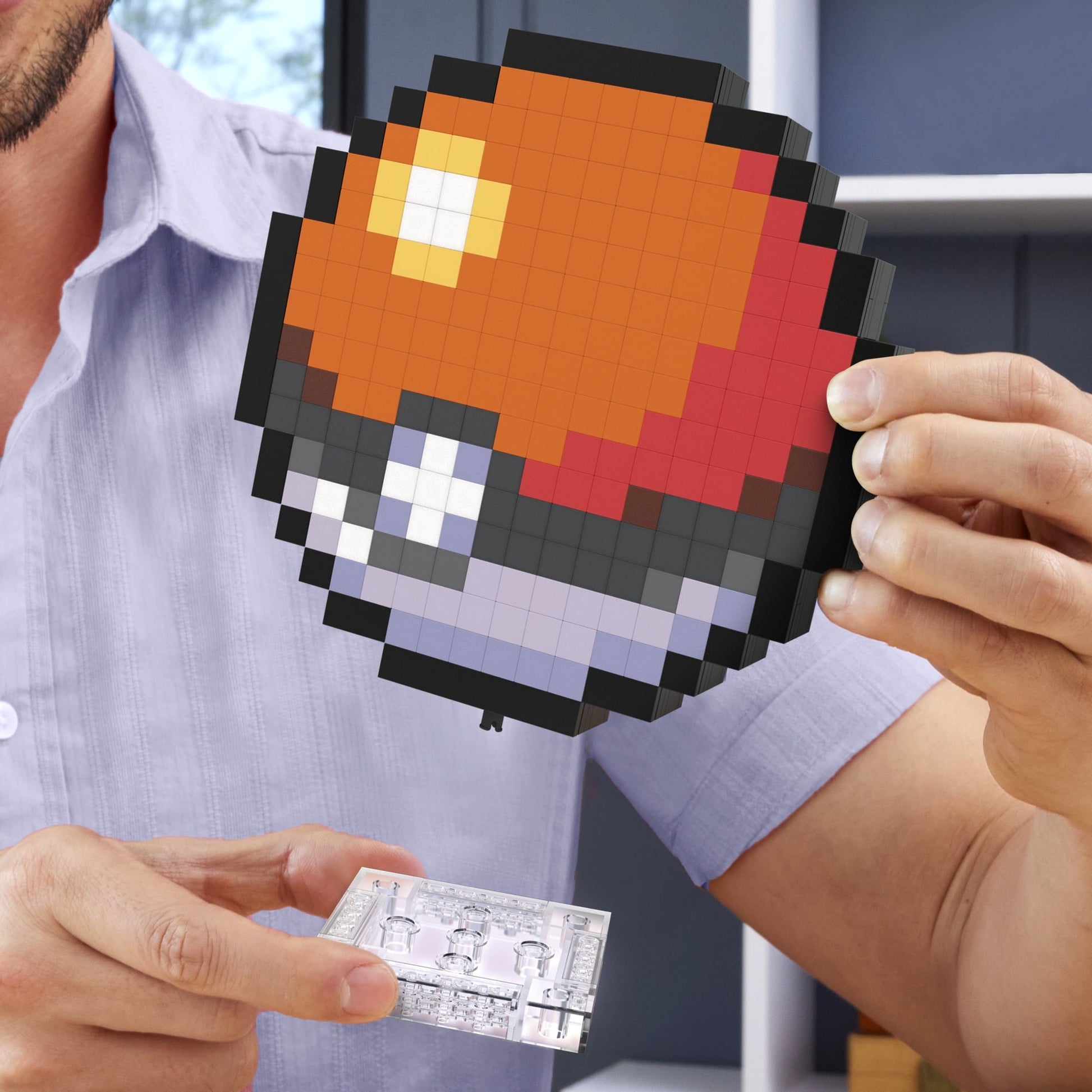 Mega Bloks - Pokemon Classic Poke Ball, Pixel Art, 342 Piece Building Toy Set