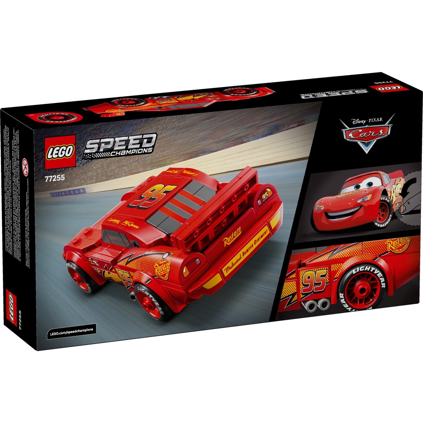 LEGO Speed Champions Lightning McQueen Toy - Disney Pixar Cars Building Blocks for Kids, Boys & Girls, Ages 9+ - Pretend Play Race Car & Bedroom Shelf Display - 77255