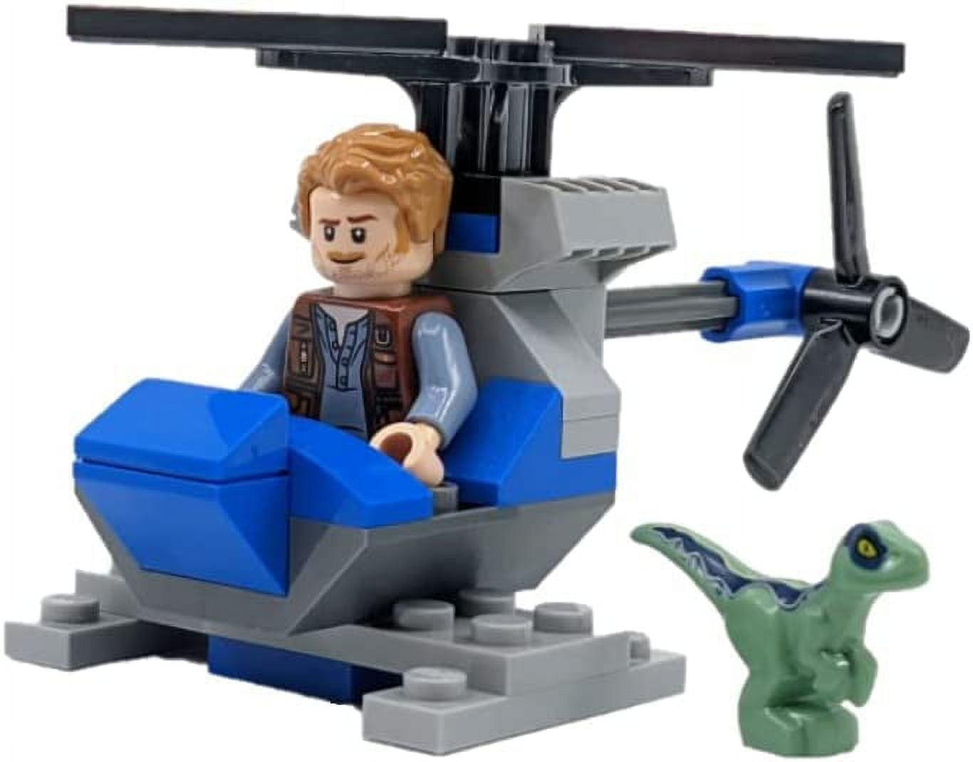 LEGO Jurassic World: Owen with Helicopter and Baby Raptor Blue
