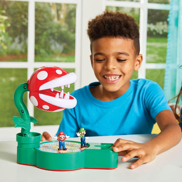 Epoch Games Super Mario Piranha Plant Escape!, Tabletop Skill and Action Game with Collectible Super Mario Action Figures, Ages 4+