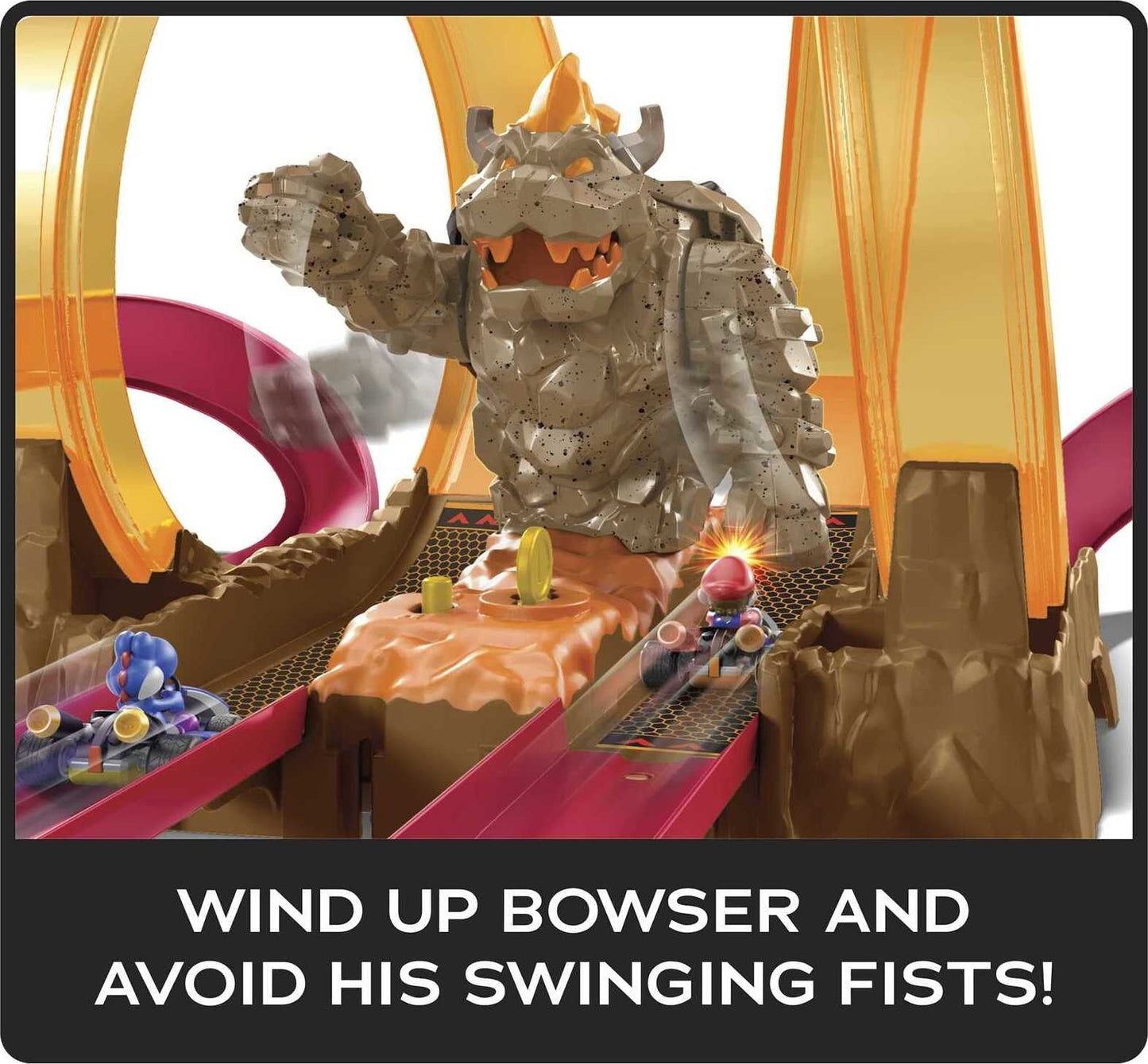 Hot Wheels Mario Kart Bowser’s Castle Chaos Track Set