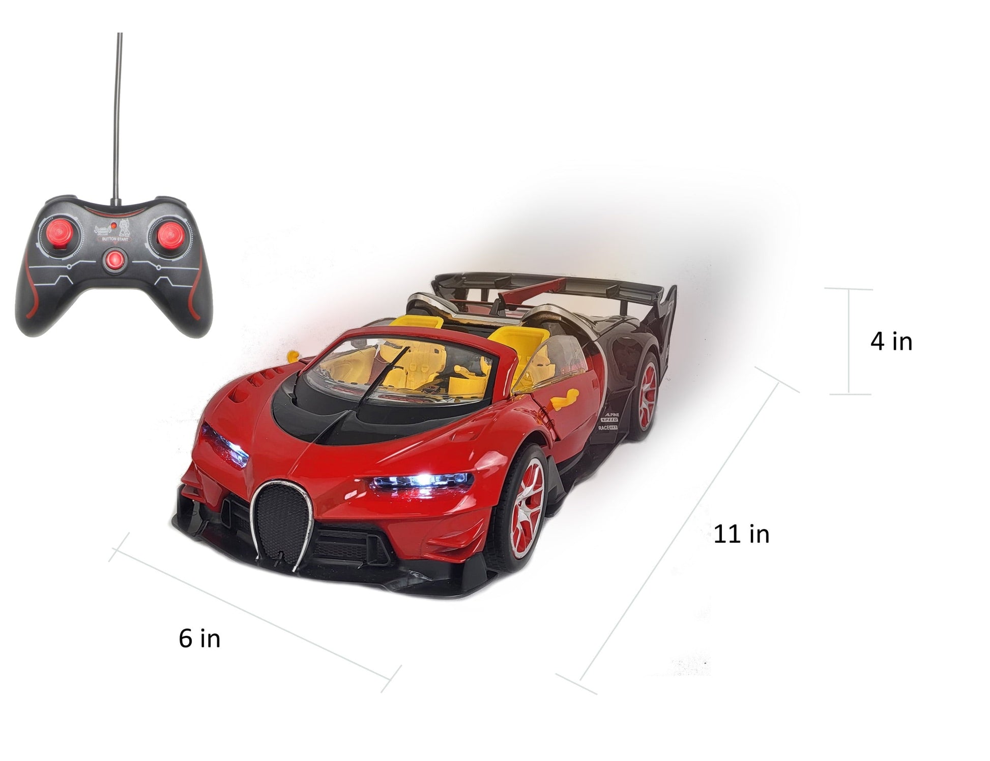 Remote Control Car, 1:14 Scale Rechargeable High Speed Racing Car with Lights, Ideal Christmas Toy RC Car Gift for Boys and Girls
