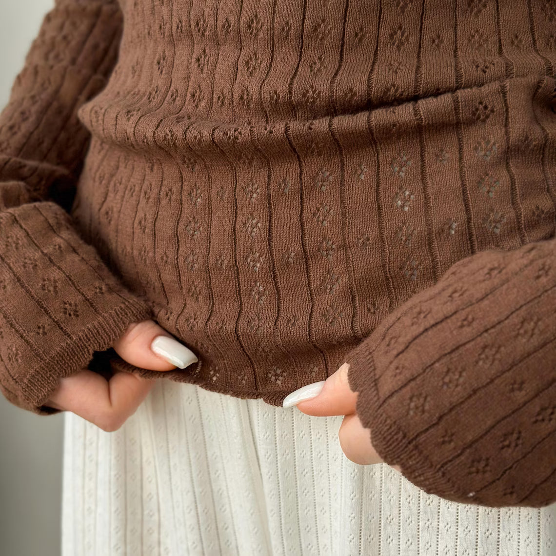 Haut à manches longues en tricot de coton