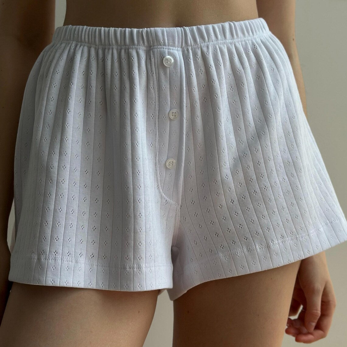 Short de détente en coton côtelé