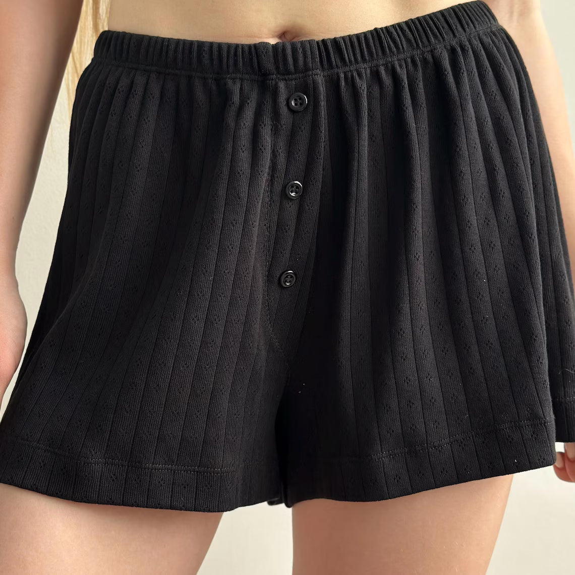 Short de détente en coton côtelé