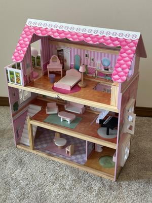 Delta Children Little Gem Dollhouse - Wooden 3-Story Dollhouse with 4 Rooms - Includes 16 Accessories - Fits 5-inch Dolls - Pretend Play Dream Gift for Ages 3+