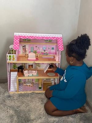 Delta Children Little Gem Dollhouse - Wooden 3-Story Dollhouse with 4 Rooms - Includes 16 Accessories - Fits 5-inch Dolls - Pretend Play Dream Gift for Ages 3+